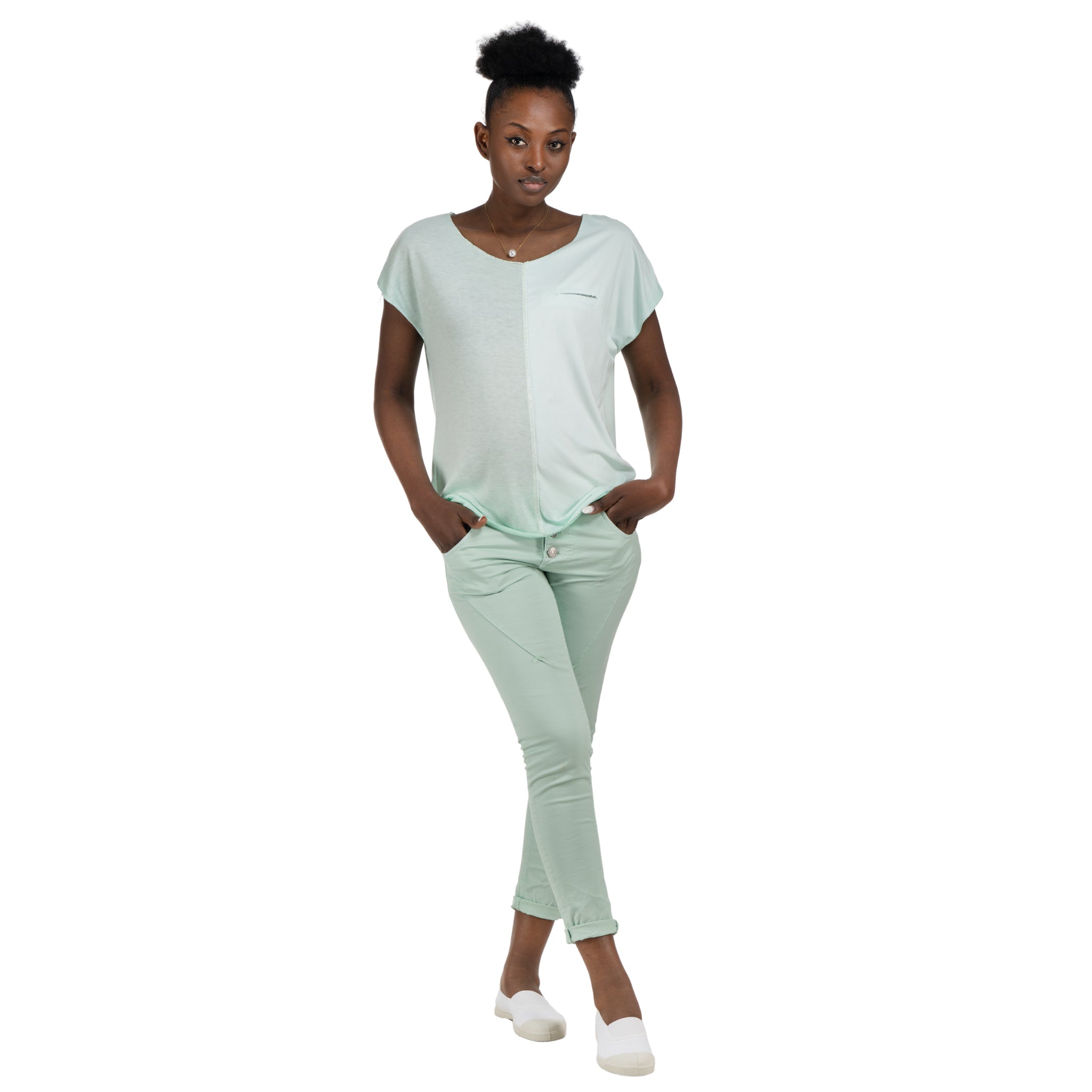 2-Textured lurex trim knit top