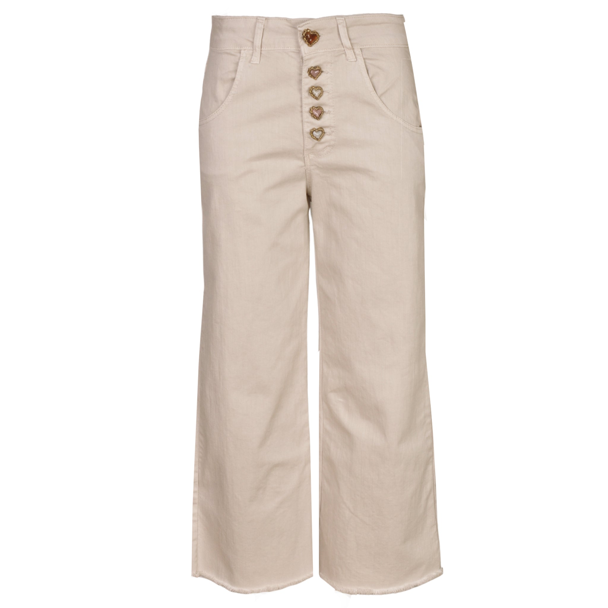 Multi heart button wide leg pants