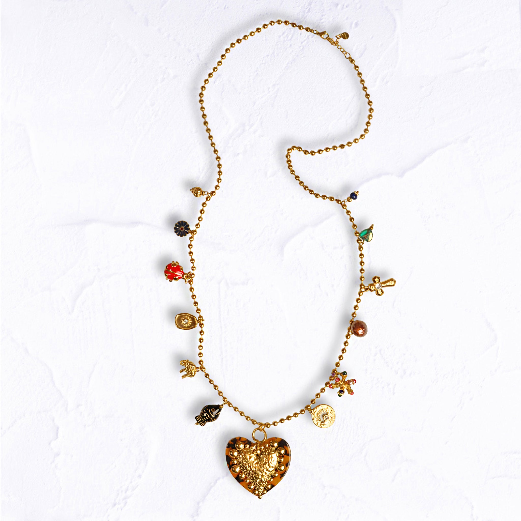 Multi ball long necklace