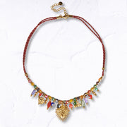 Heart eye diamante choker