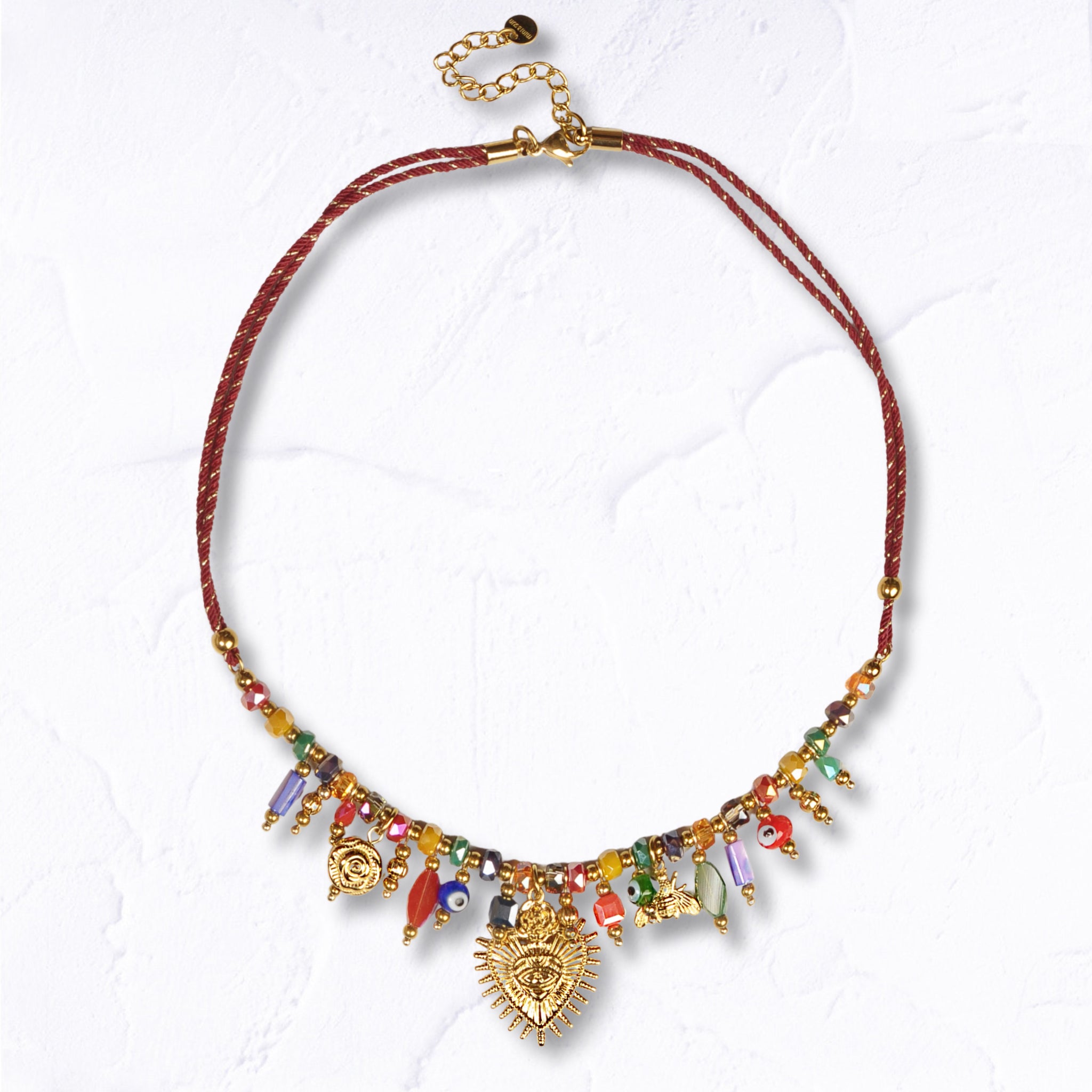 Heart eye diamante choker