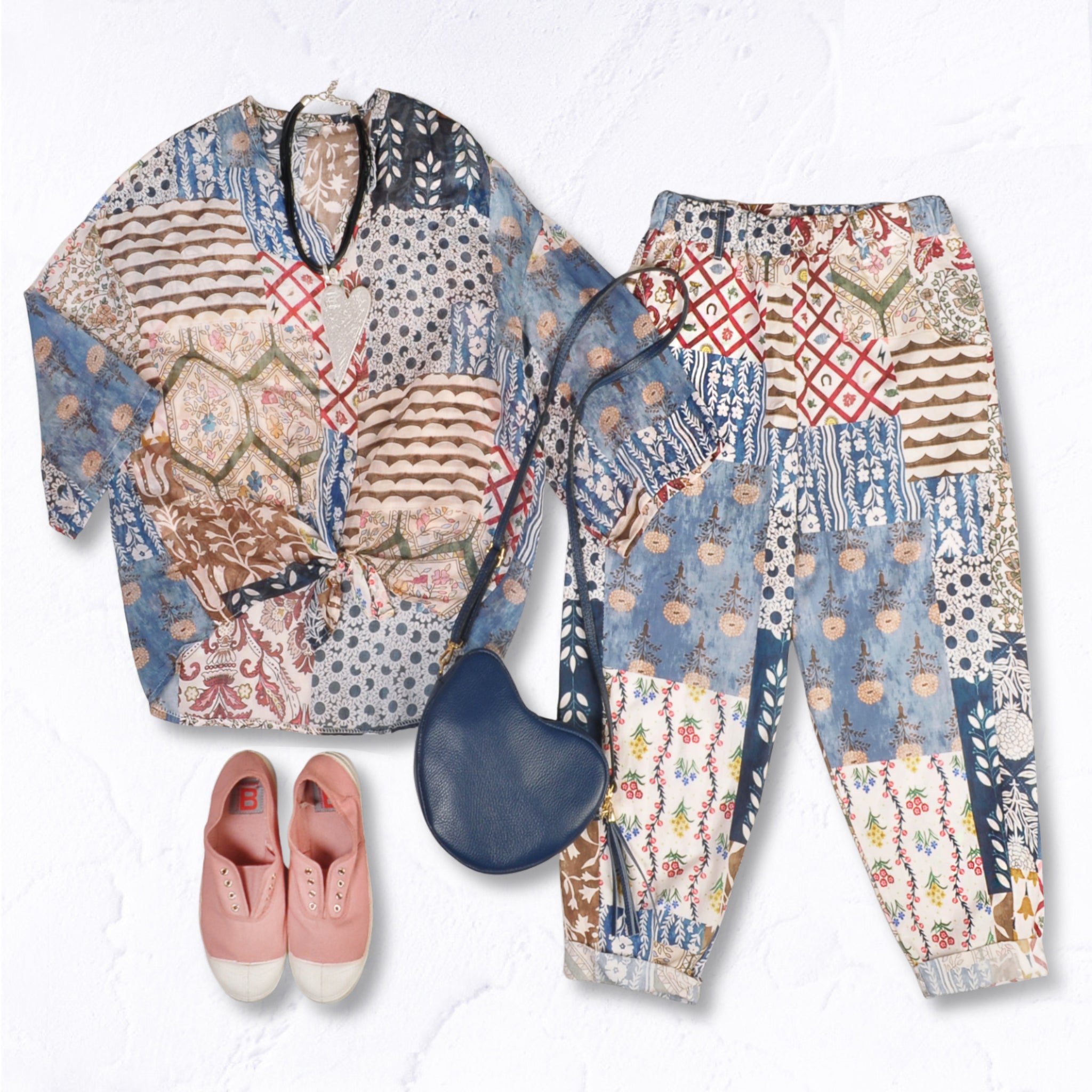 Multi patch print shirt