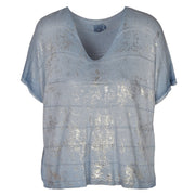 Silver foil print top