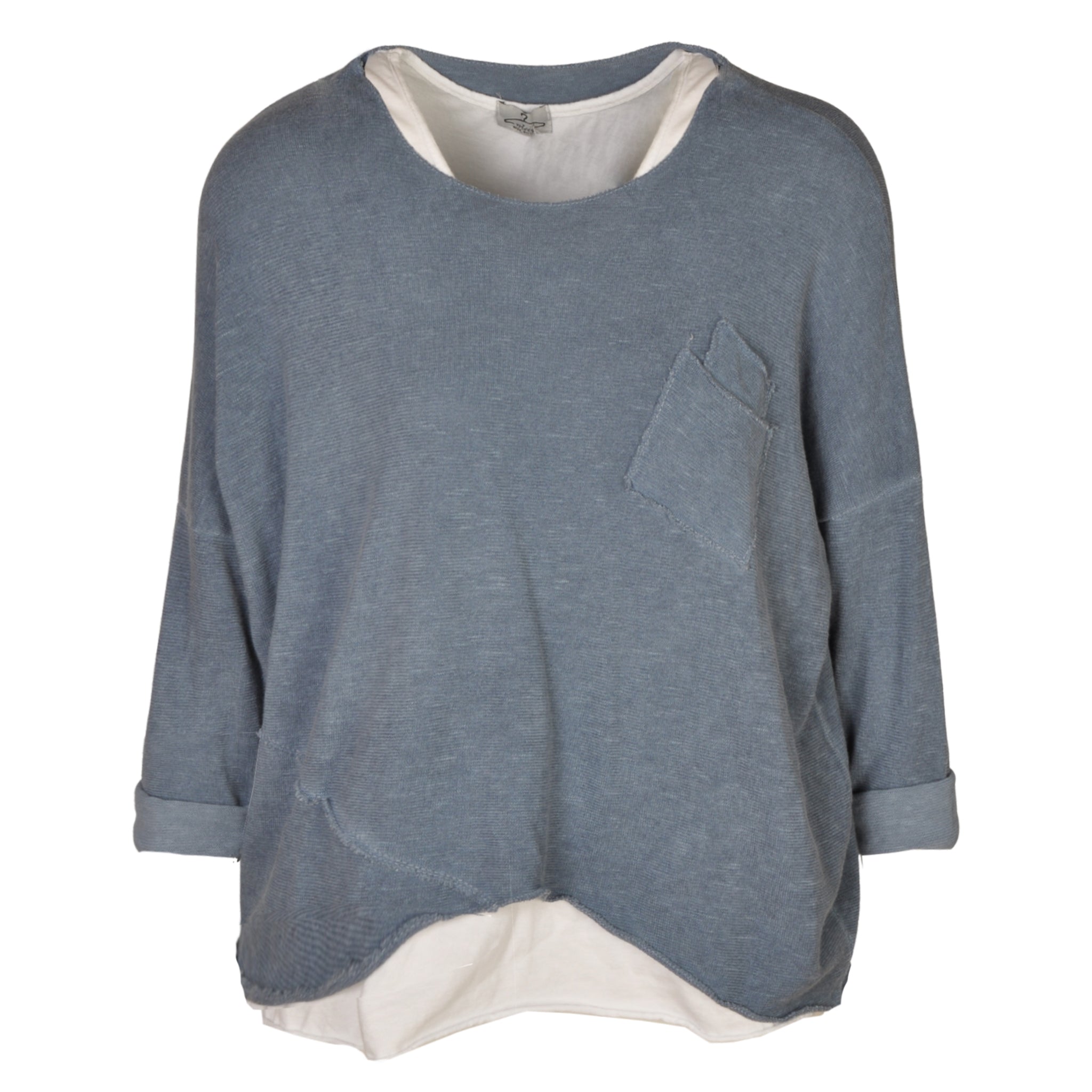 Pocket detail double layer overdyed top
