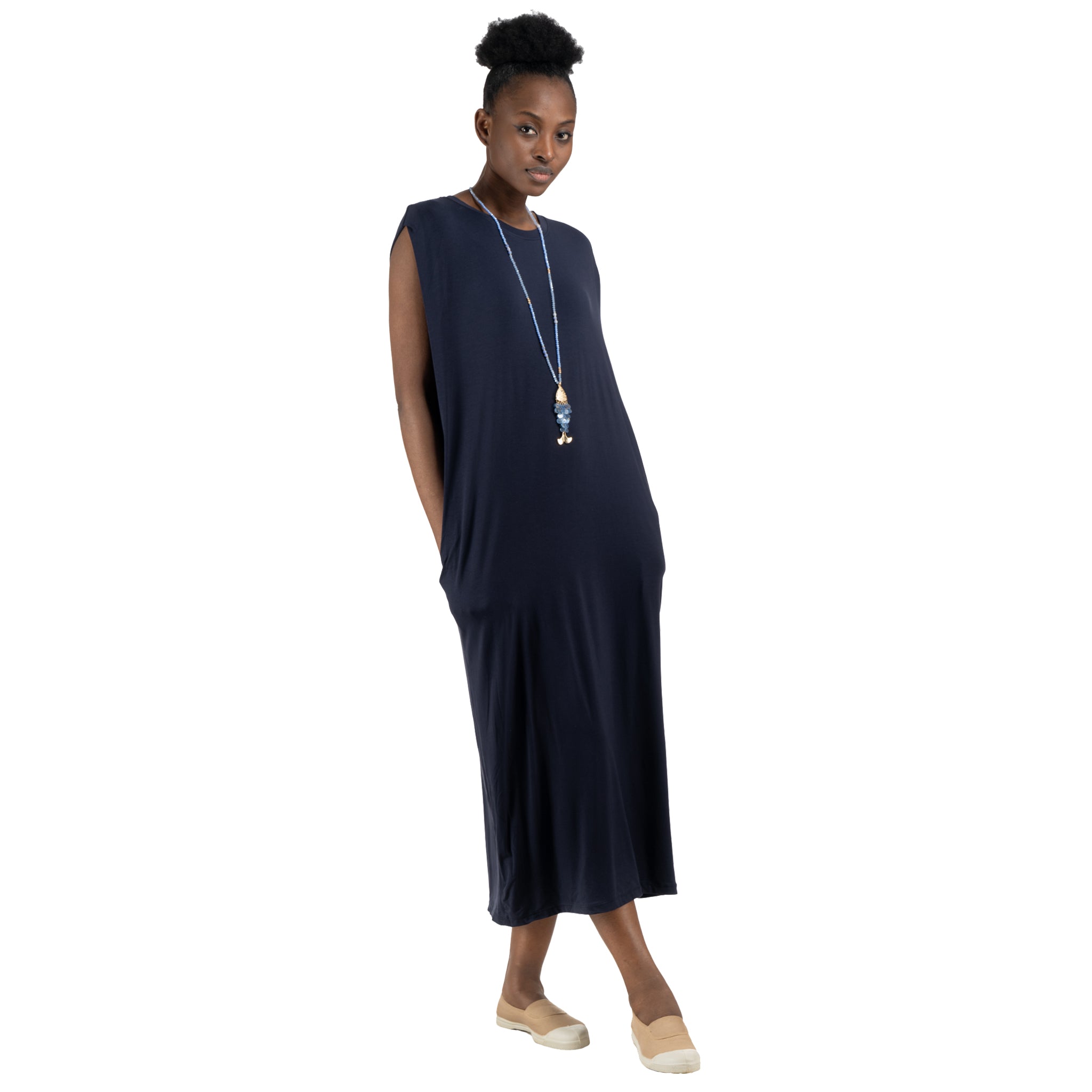 Tuck sleeve t-shirt dress