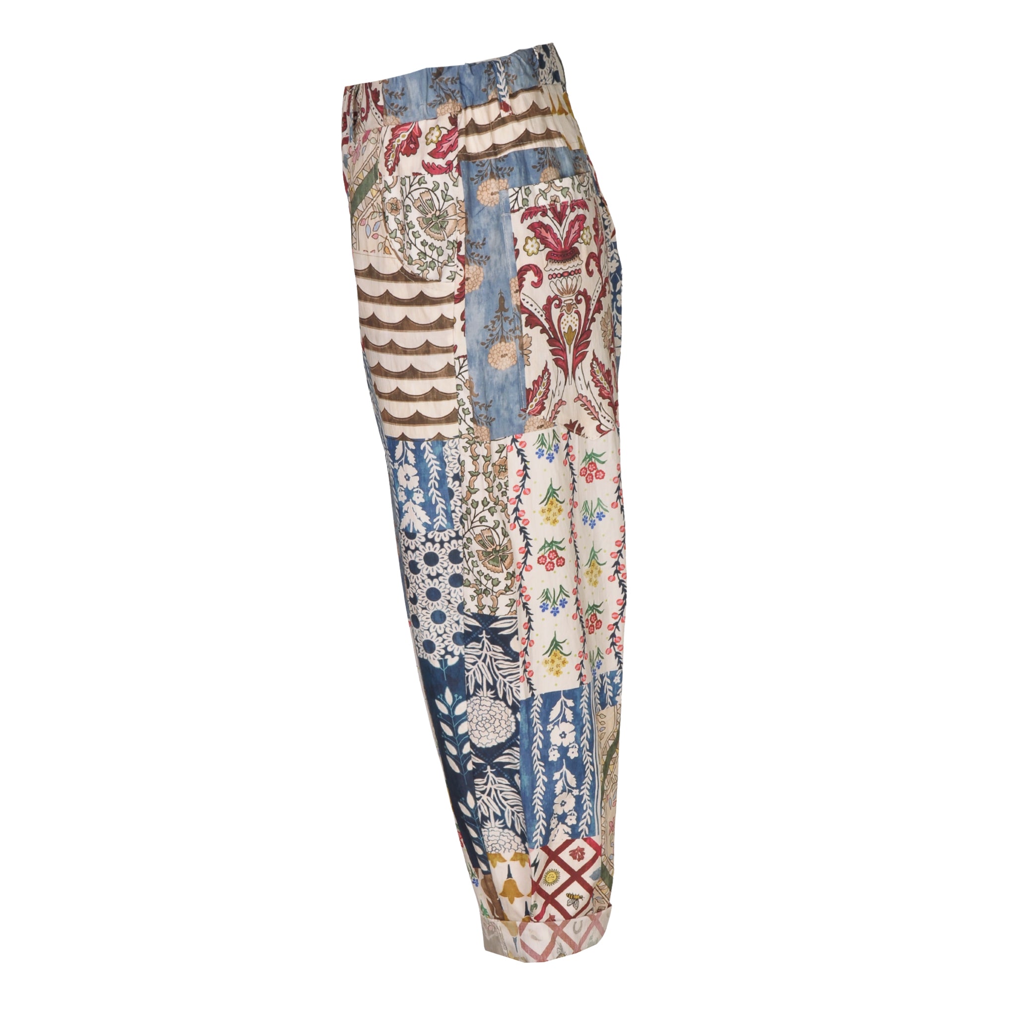 Multi patch print pants