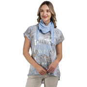 Foil Paris print top