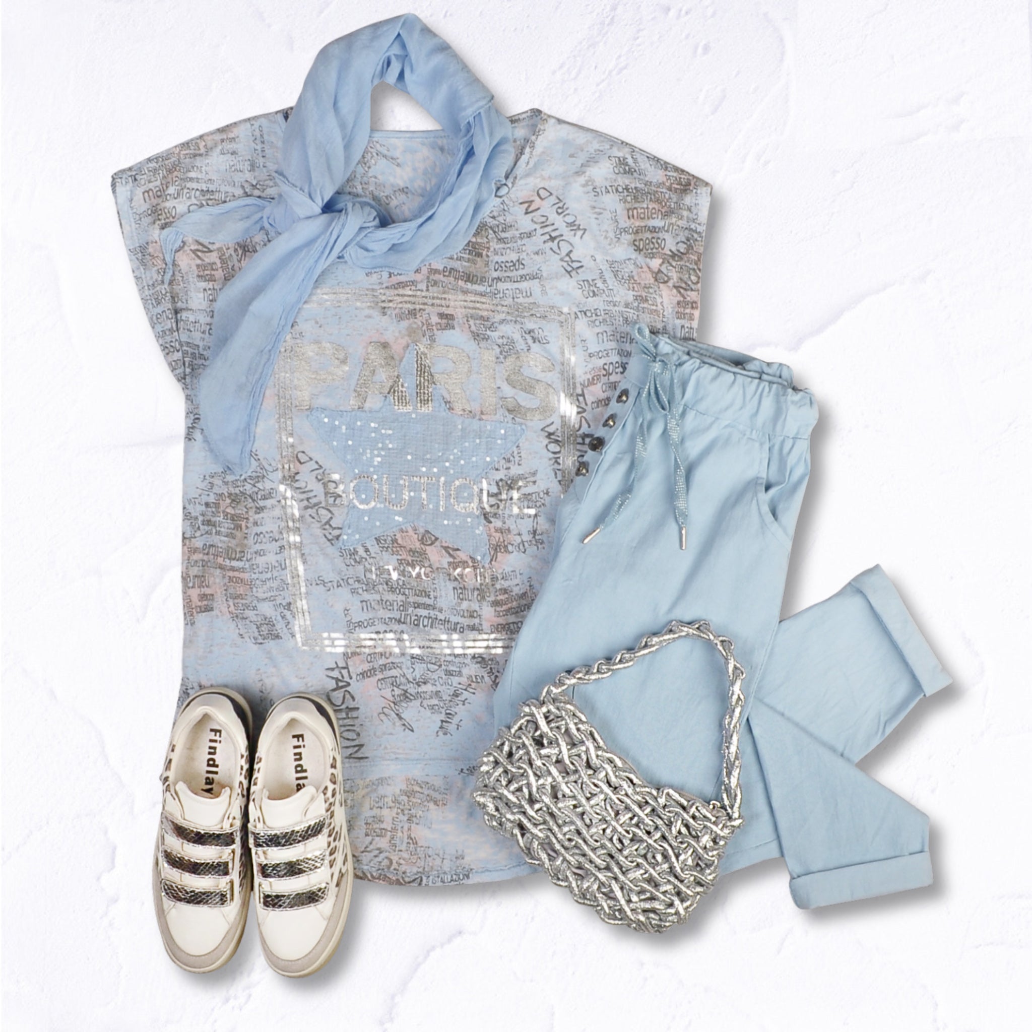 Foil Paris print top