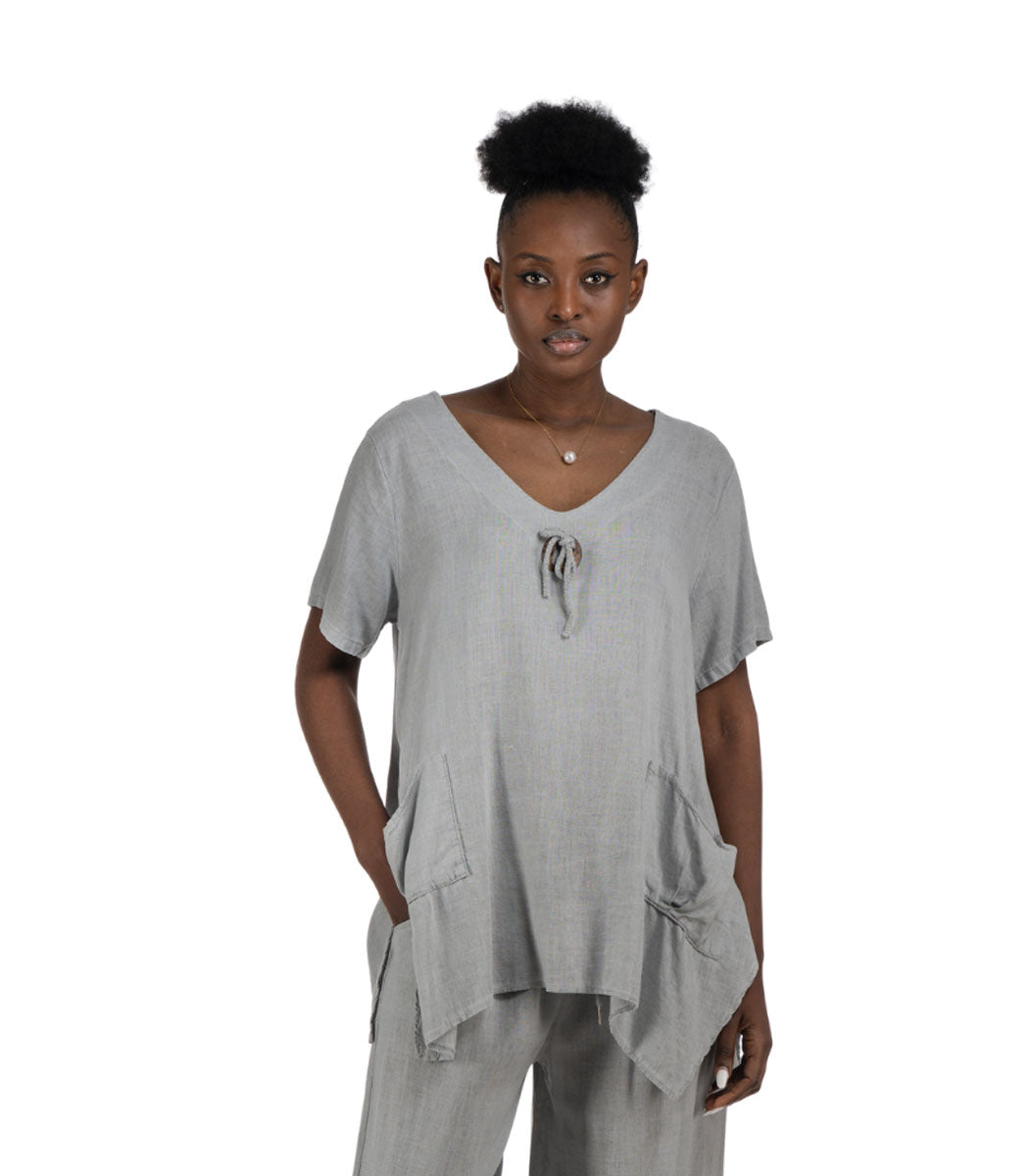 Button knot pointy edge top