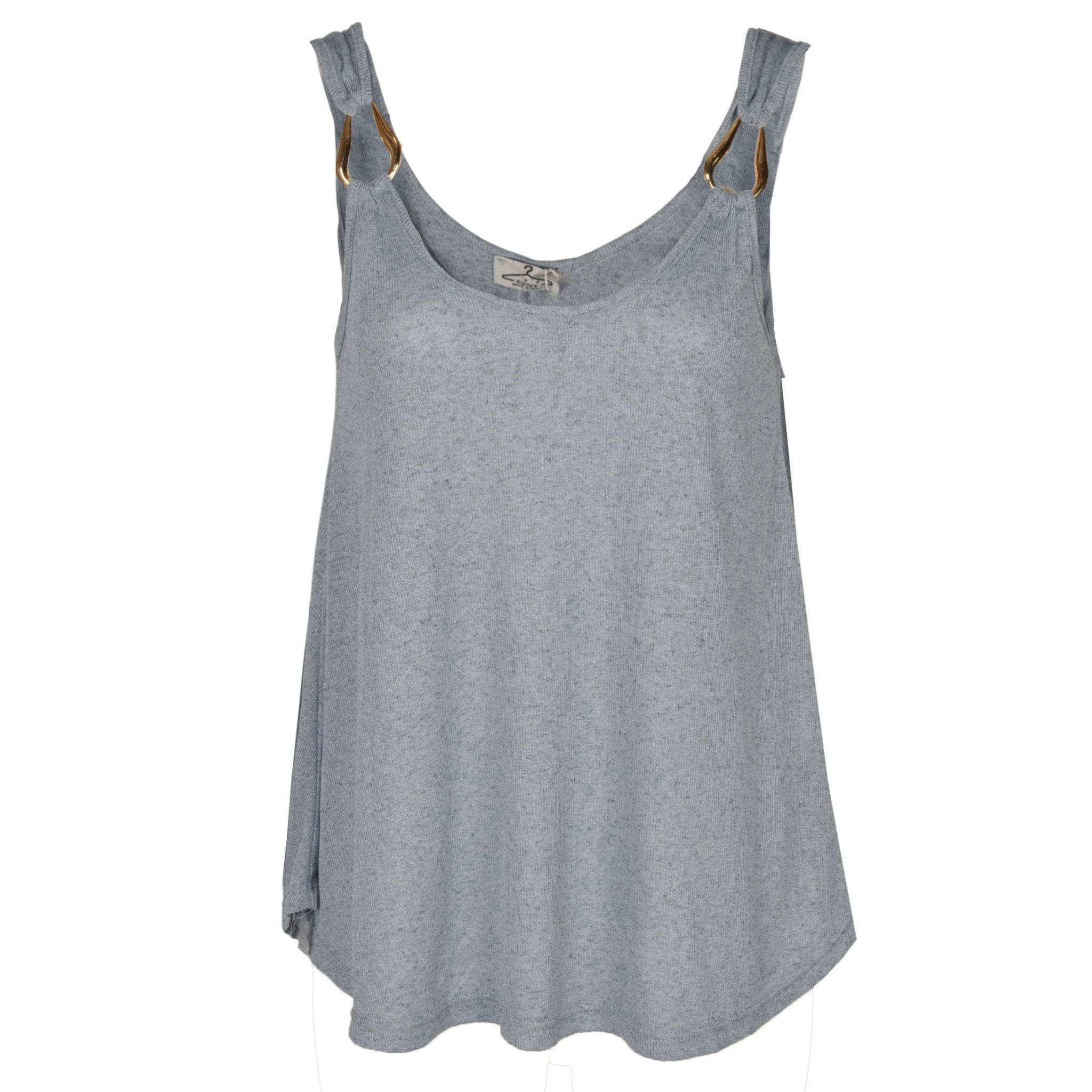 Gold buckle ribbed top