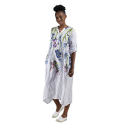 100% Linen floral print dress