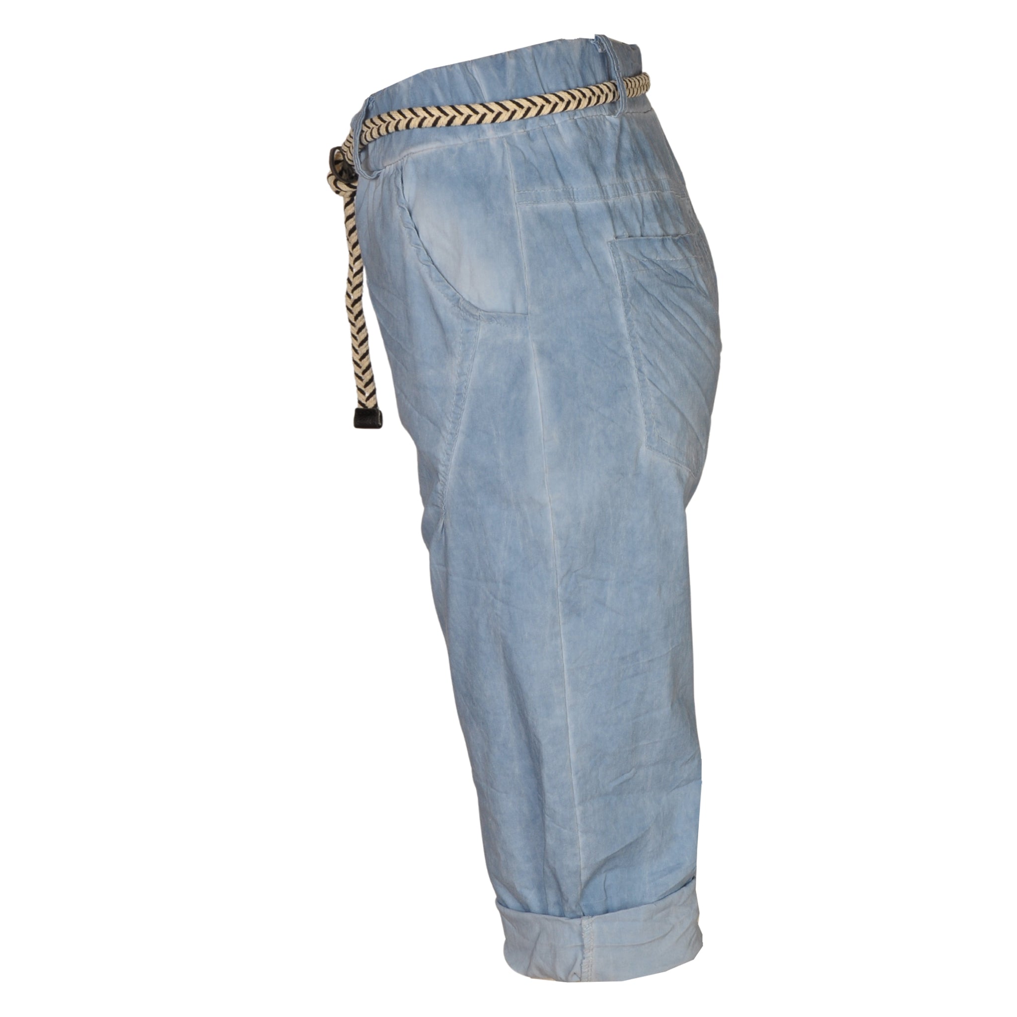 Plaited belt overdyed pants