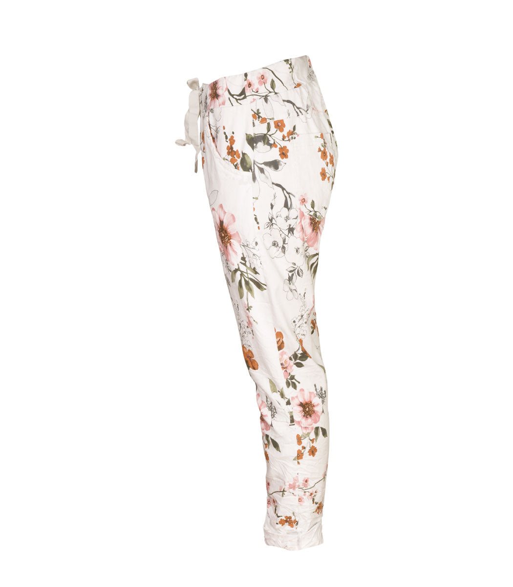Stencil floral print pants