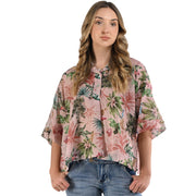 Tropical print boxy blouse