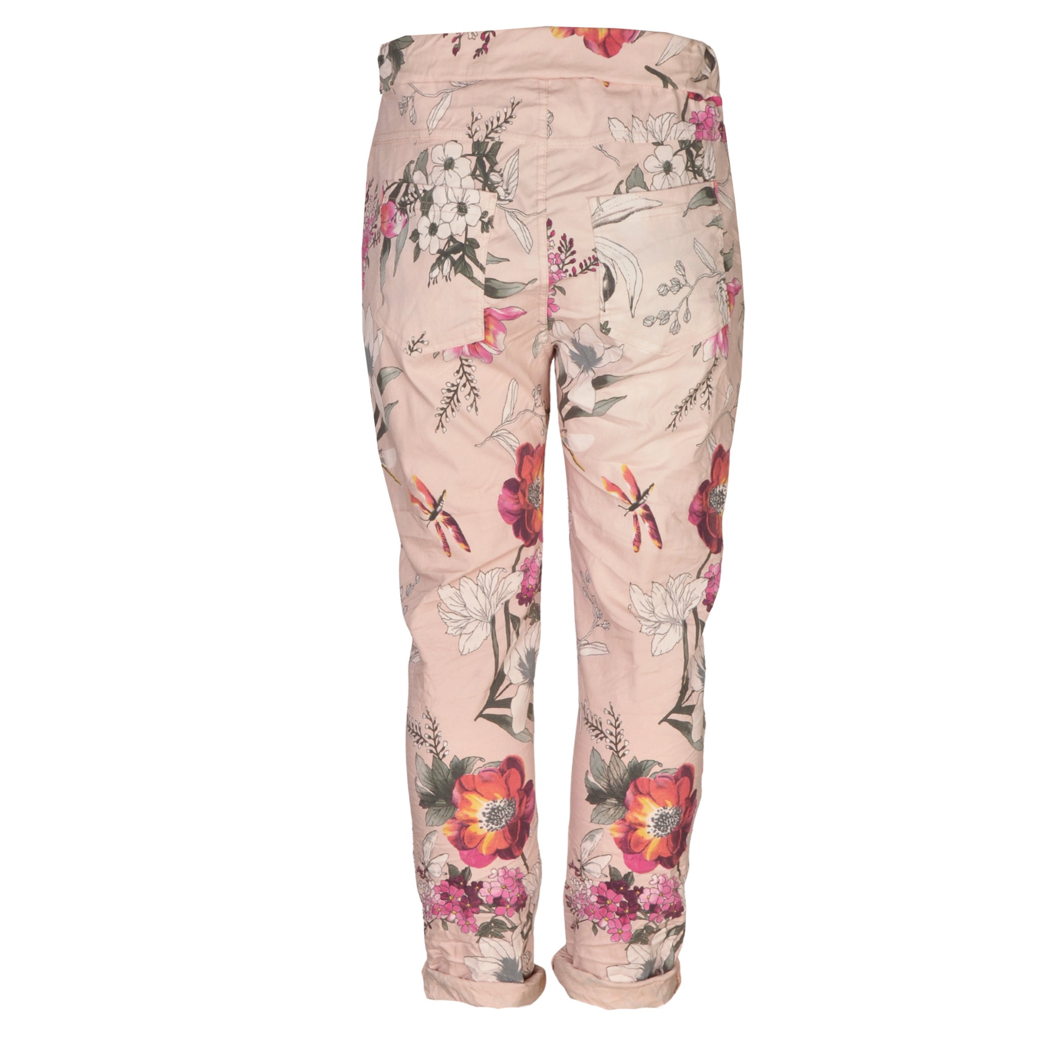 Dragonfly floral print pants
