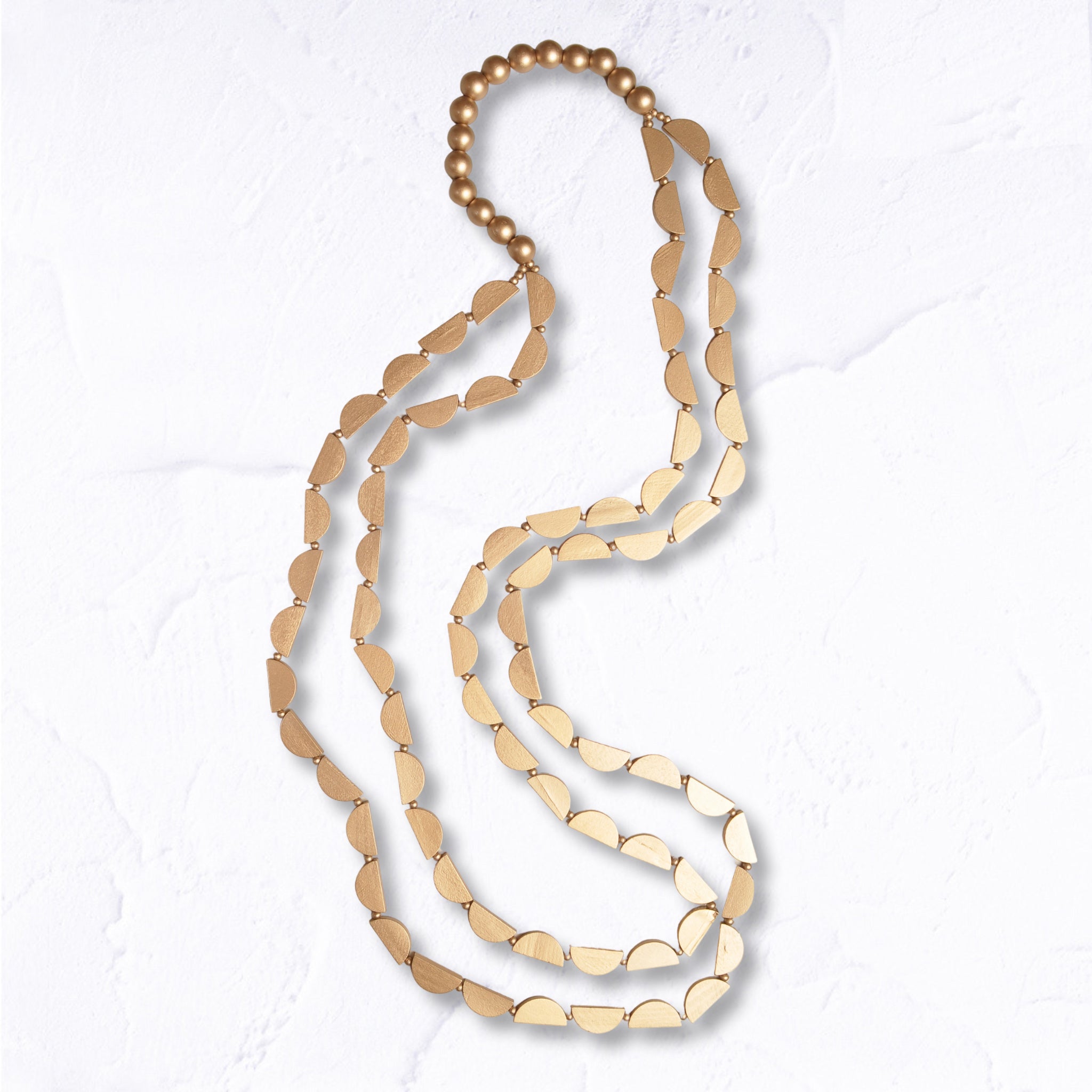 Wooden half circle necklace