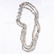 Mini wooden disc necklace