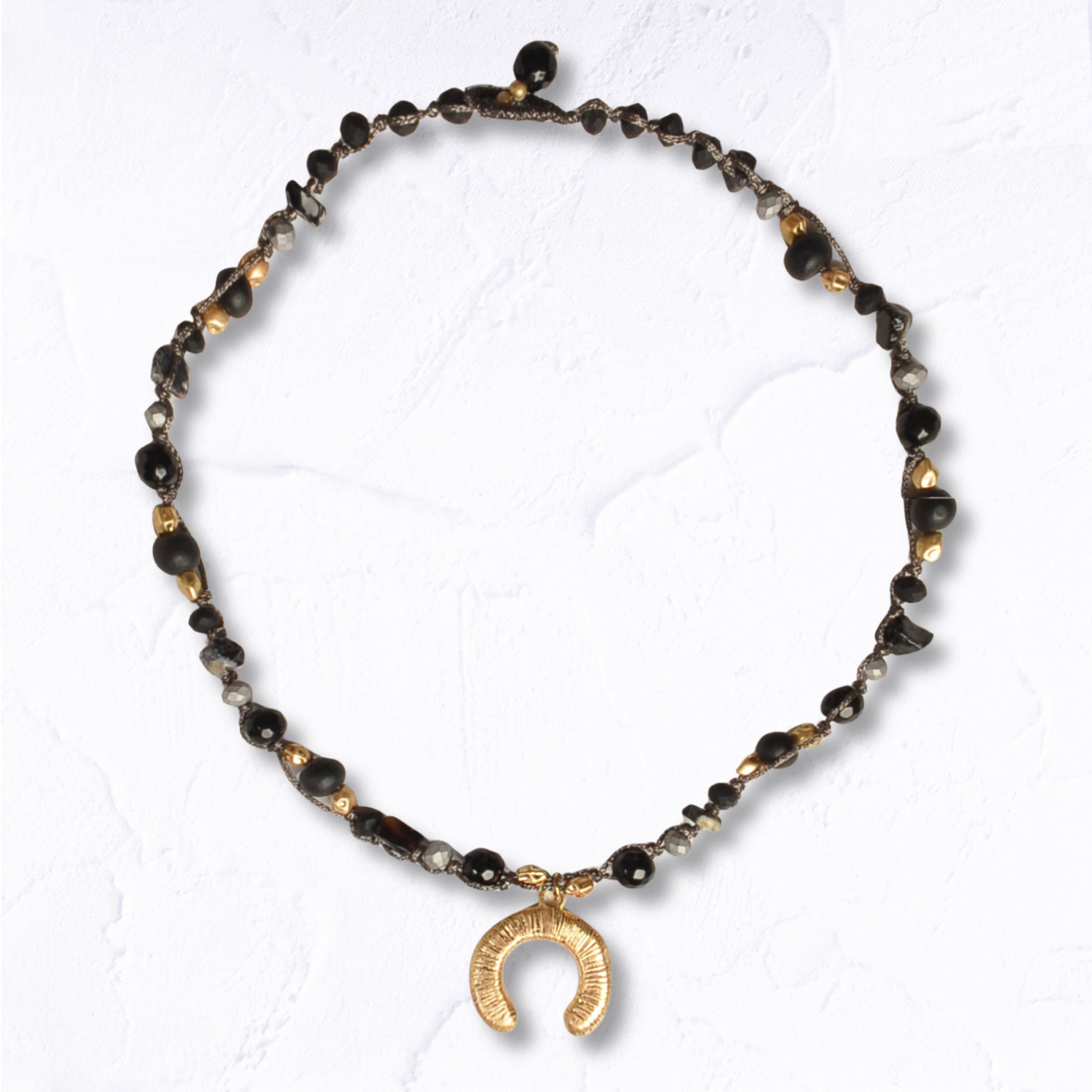 Multi beaded charm necklace