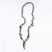 Horn pendant beaded necklace