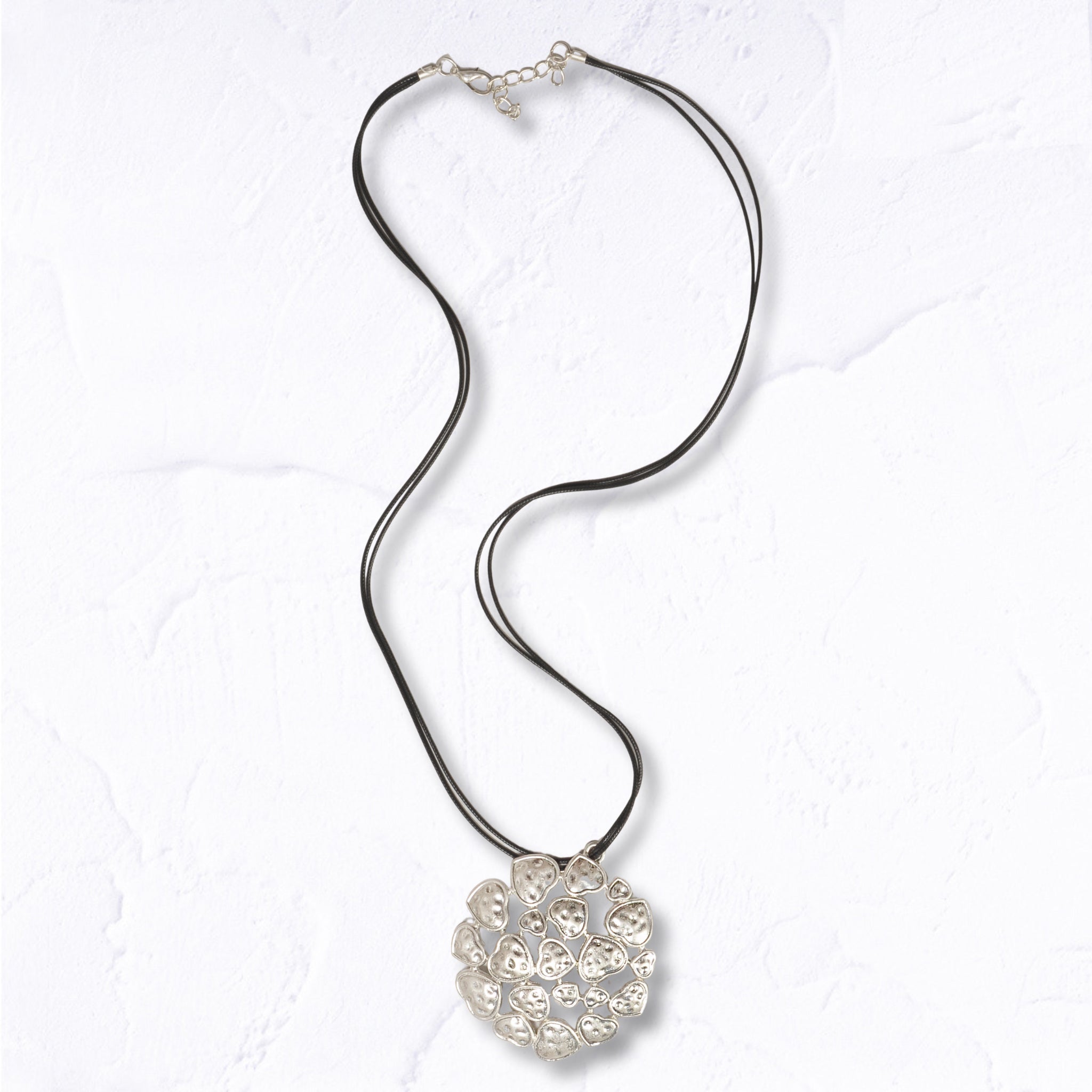 Giant multi heart disc necklace