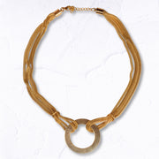 Giant circle mesh necklace