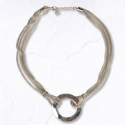 Giant circle mesh necklace