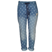 Polka dot diamante star jeans