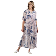 Double layer floral tiered maxi dress
