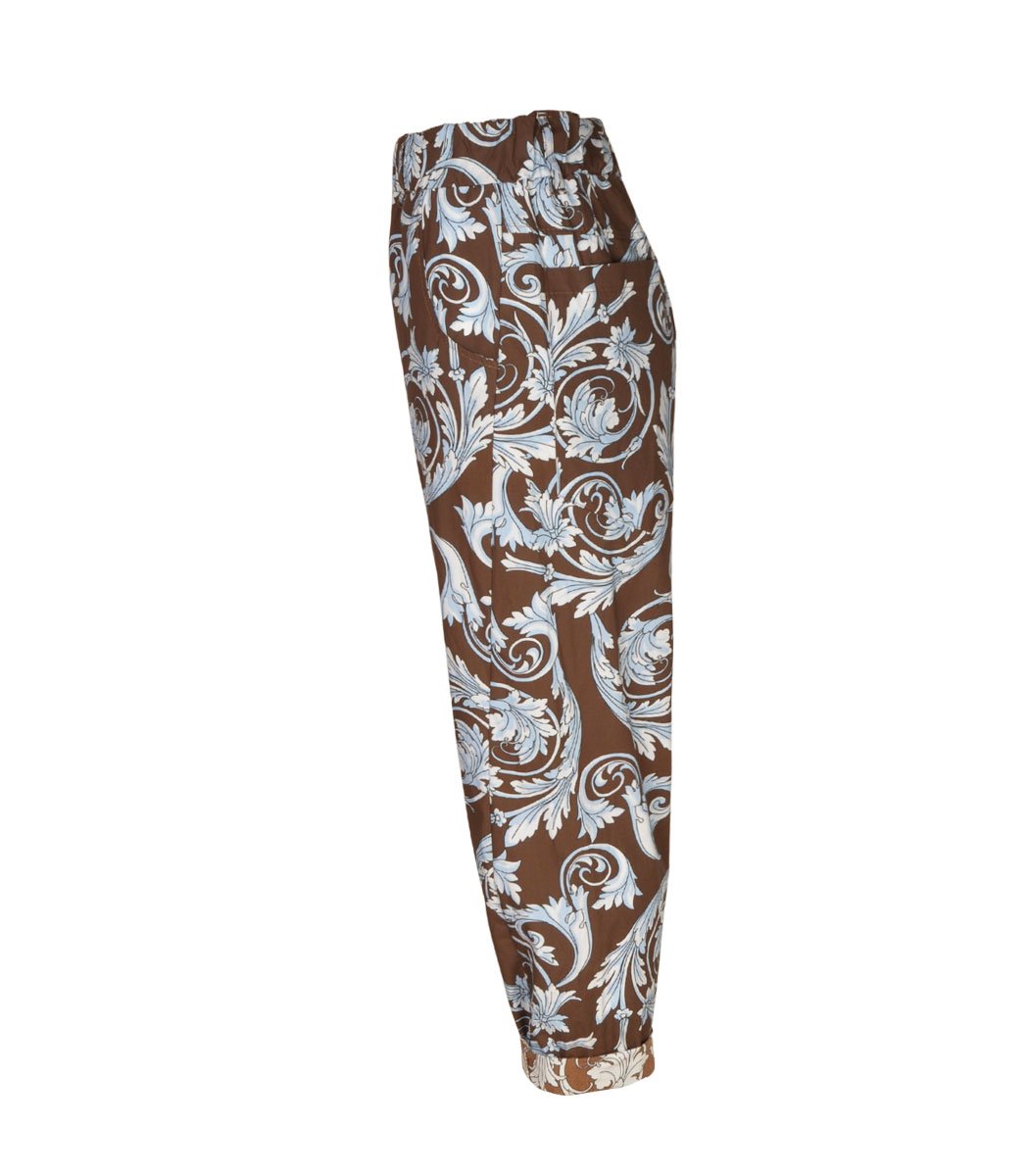 Heraldic print pants