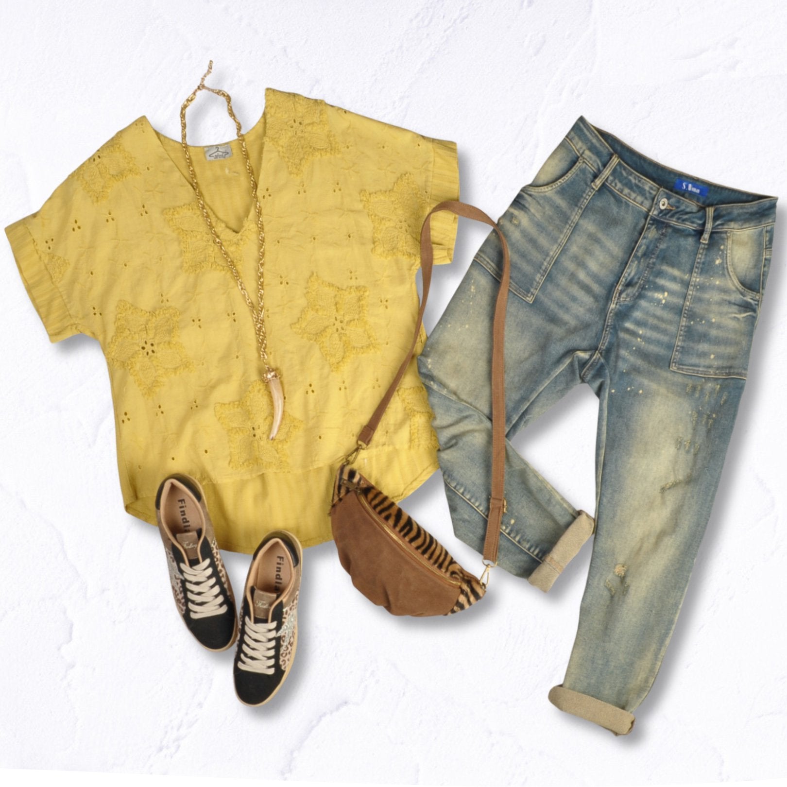 Bleach splatter torn jeans