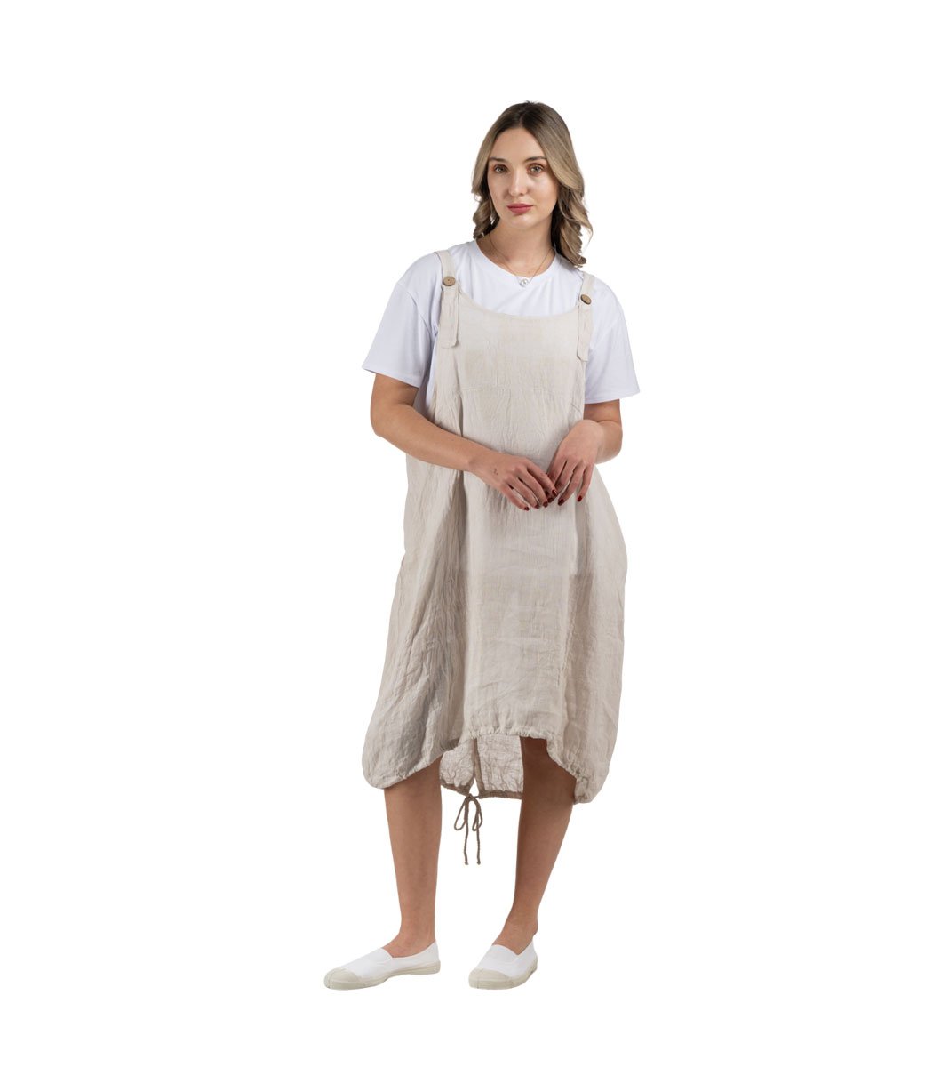 100% Linen dungaree style dress
