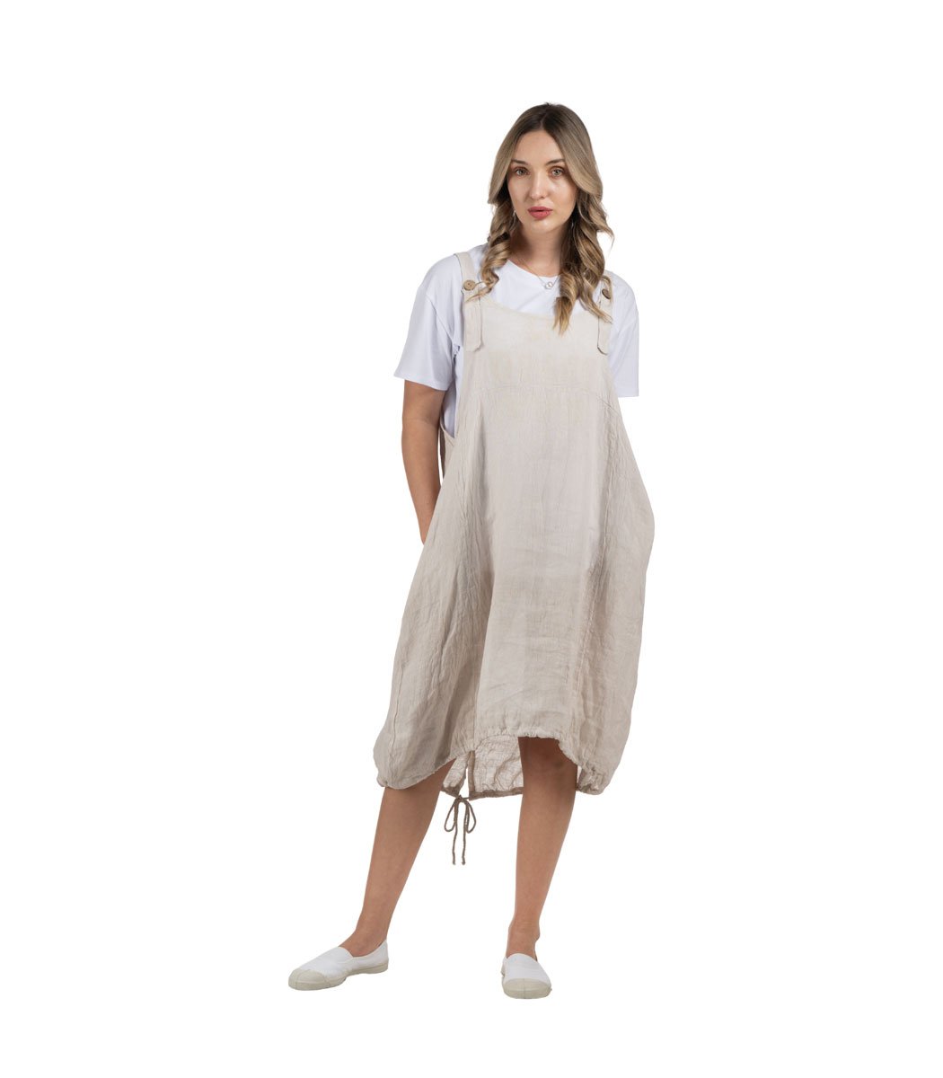 100% Linen dungaree style dress