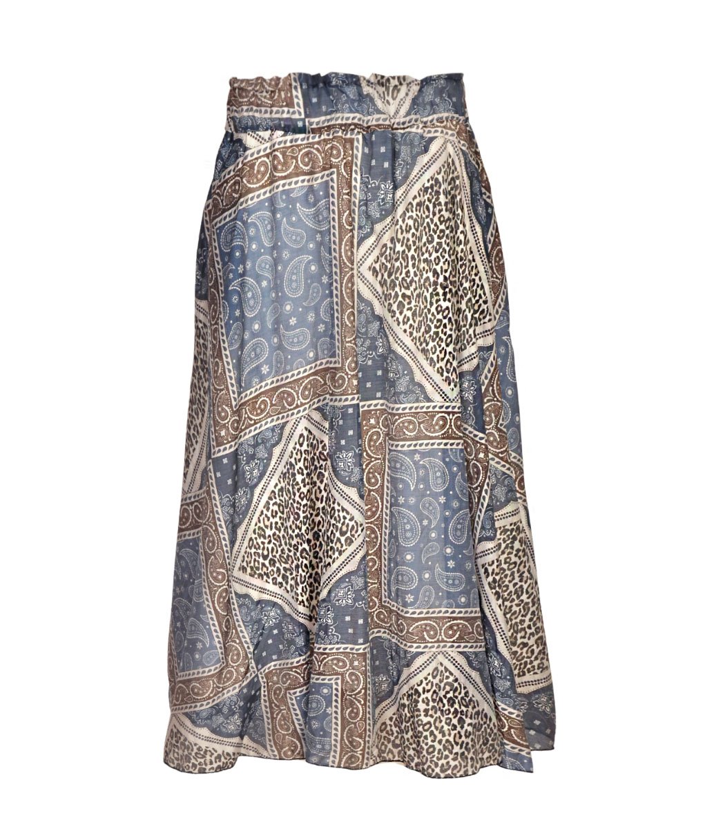 Leopard bandana print swing skirt