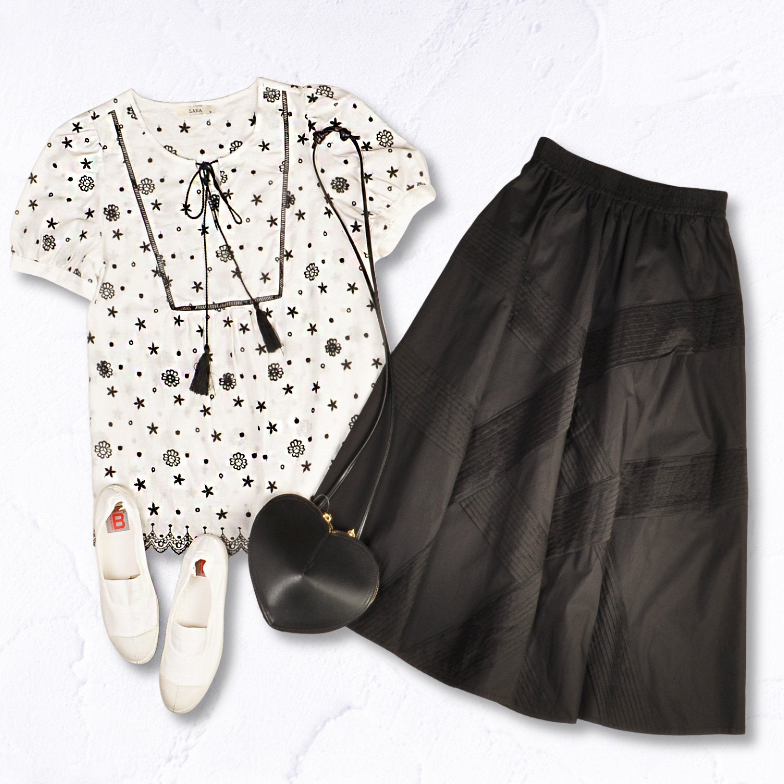 Embroidered anglaise tassel blouse