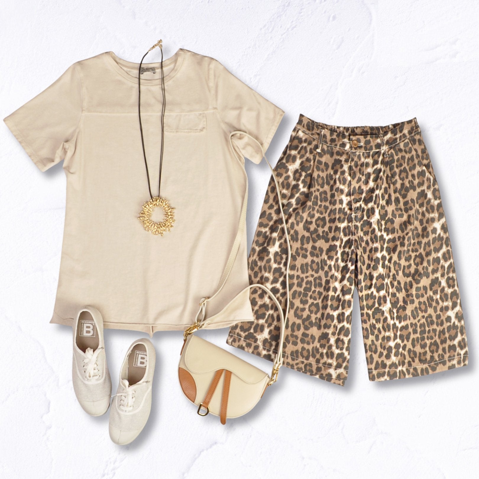 Animal print culottes