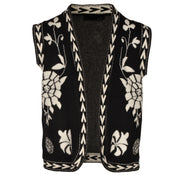 Flocked flower heart border gilet