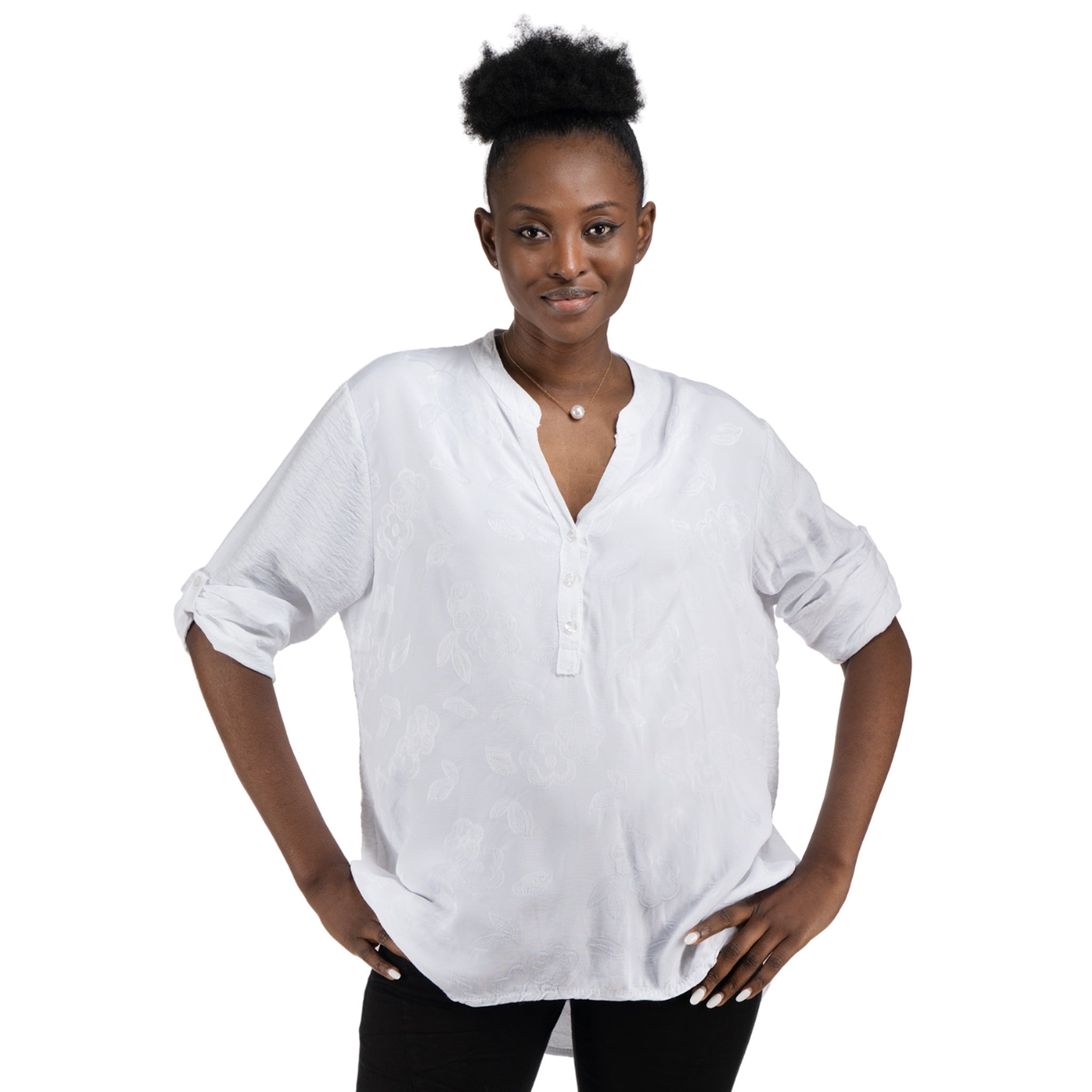 2-Textured floral jacquard top