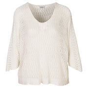 Holey batwing knit top