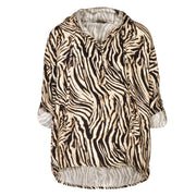 Zebra tiger print hooded top