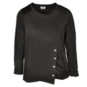 Asymmetrical button silky patch panel top