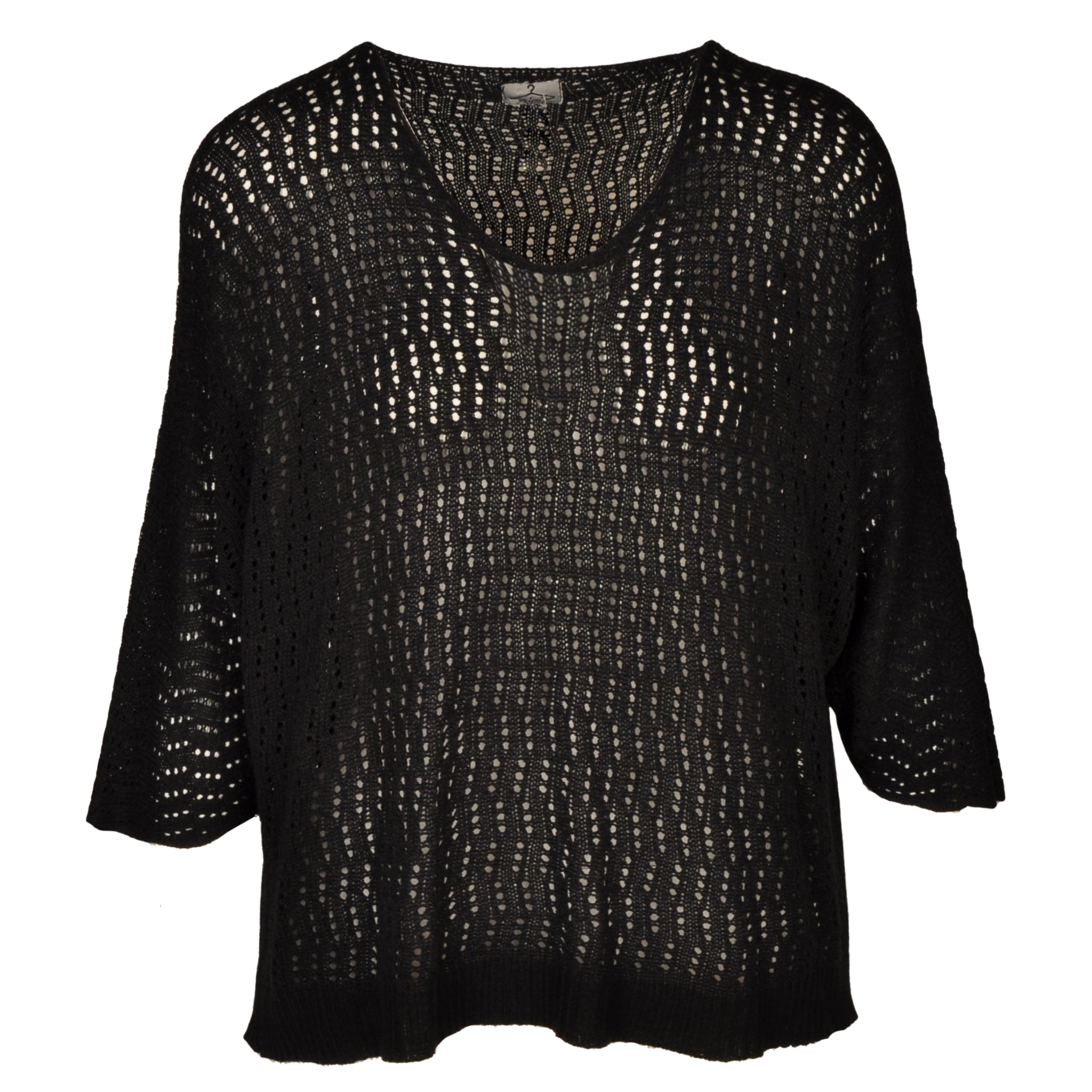 Holey batwing knit top