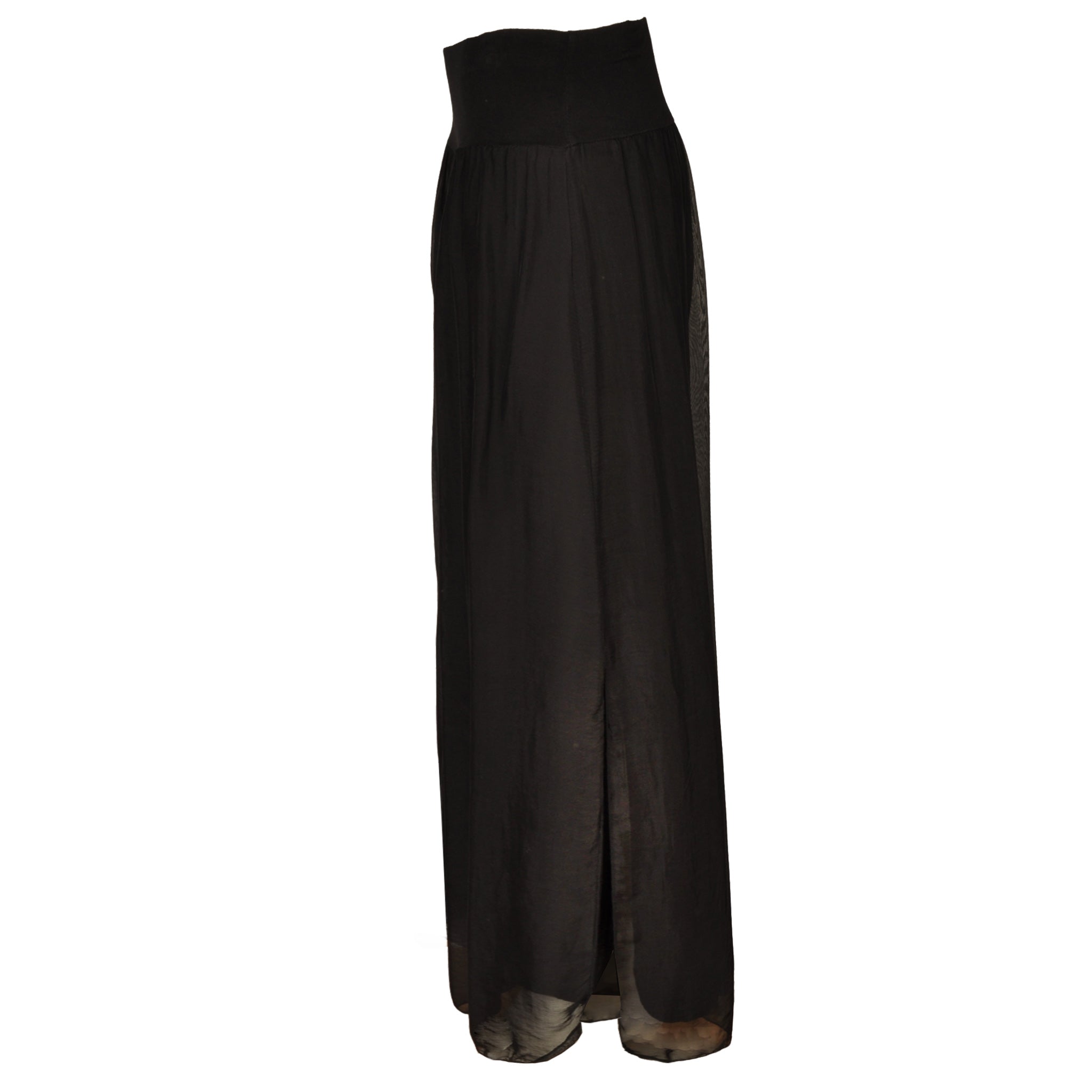 Double layer silky wide leg pants