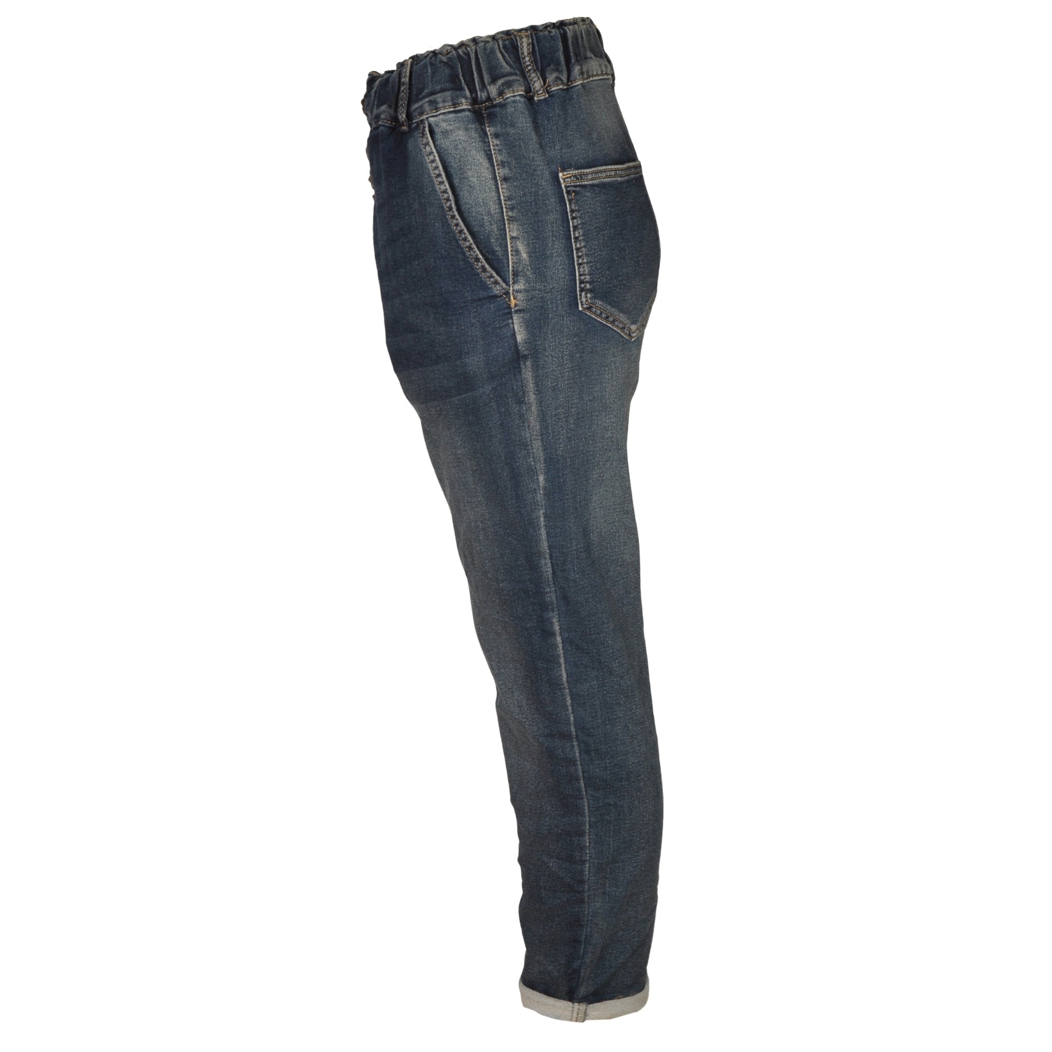 Multi diamante shape button jeans