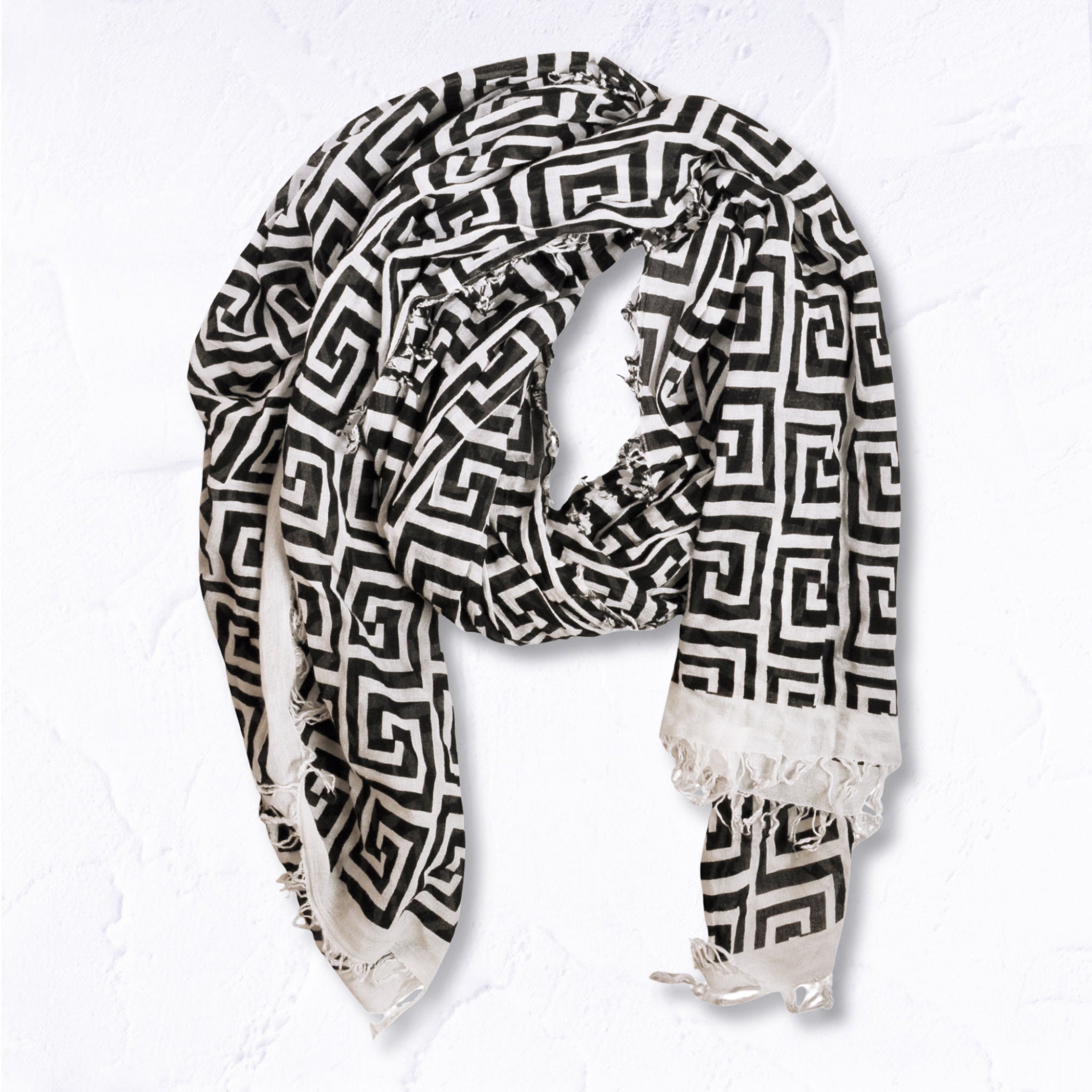 Maze print scarf