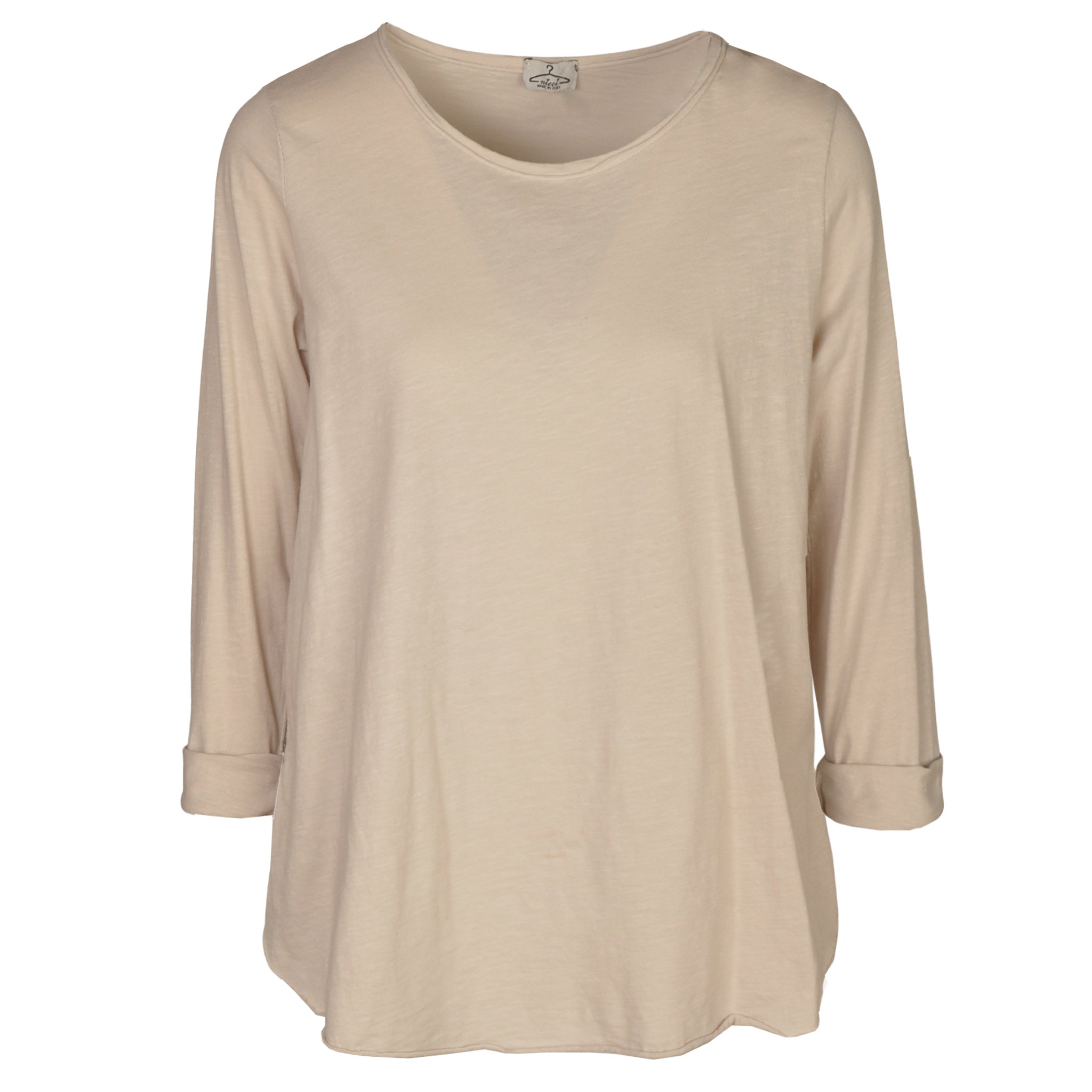 Raw-edge long sleeve top