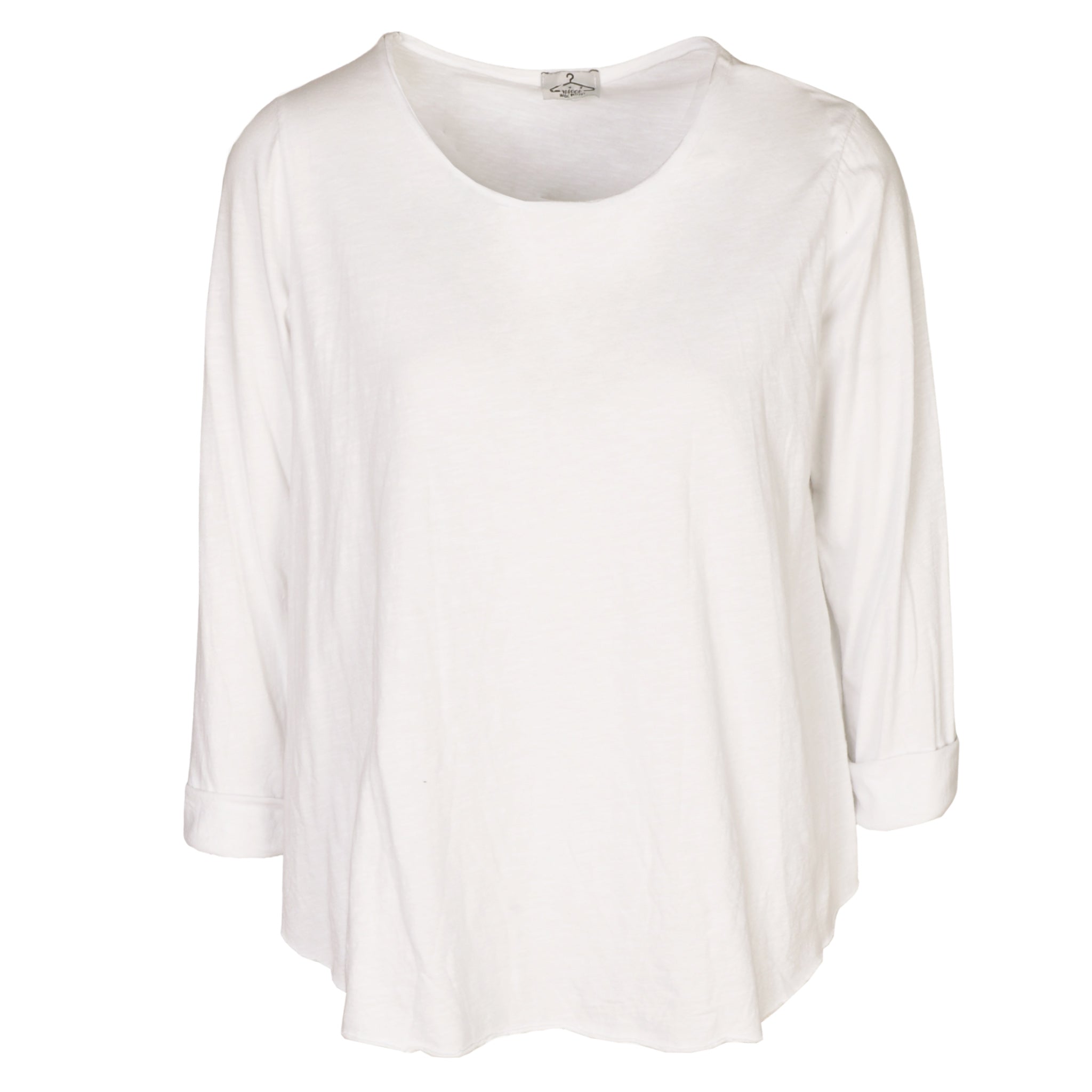 Raw-edge long sleeve top