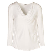 Cowl neck long sleeve silky top