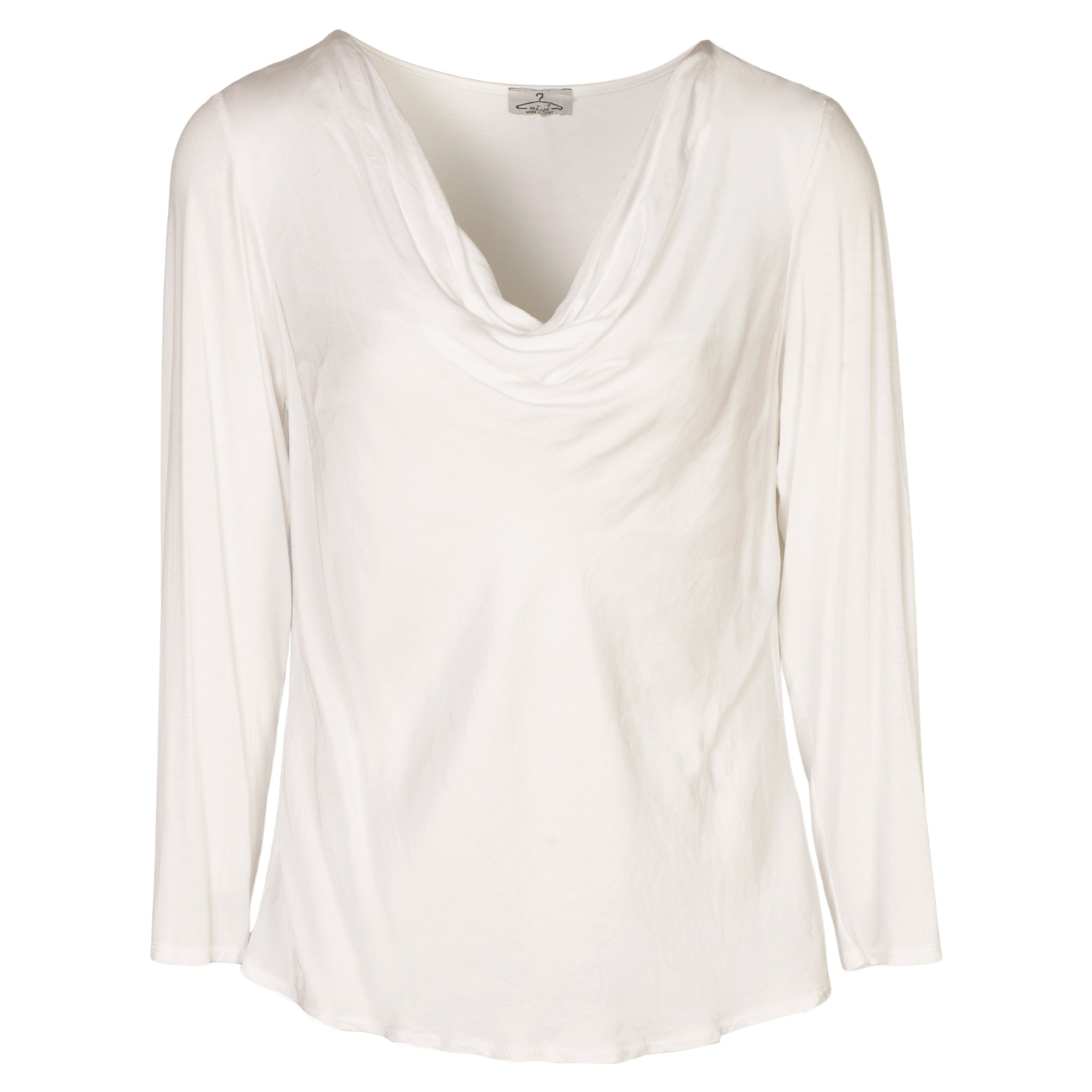 Cowl neck long sleeve silky top