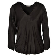 Long sleeve v-neck silky top