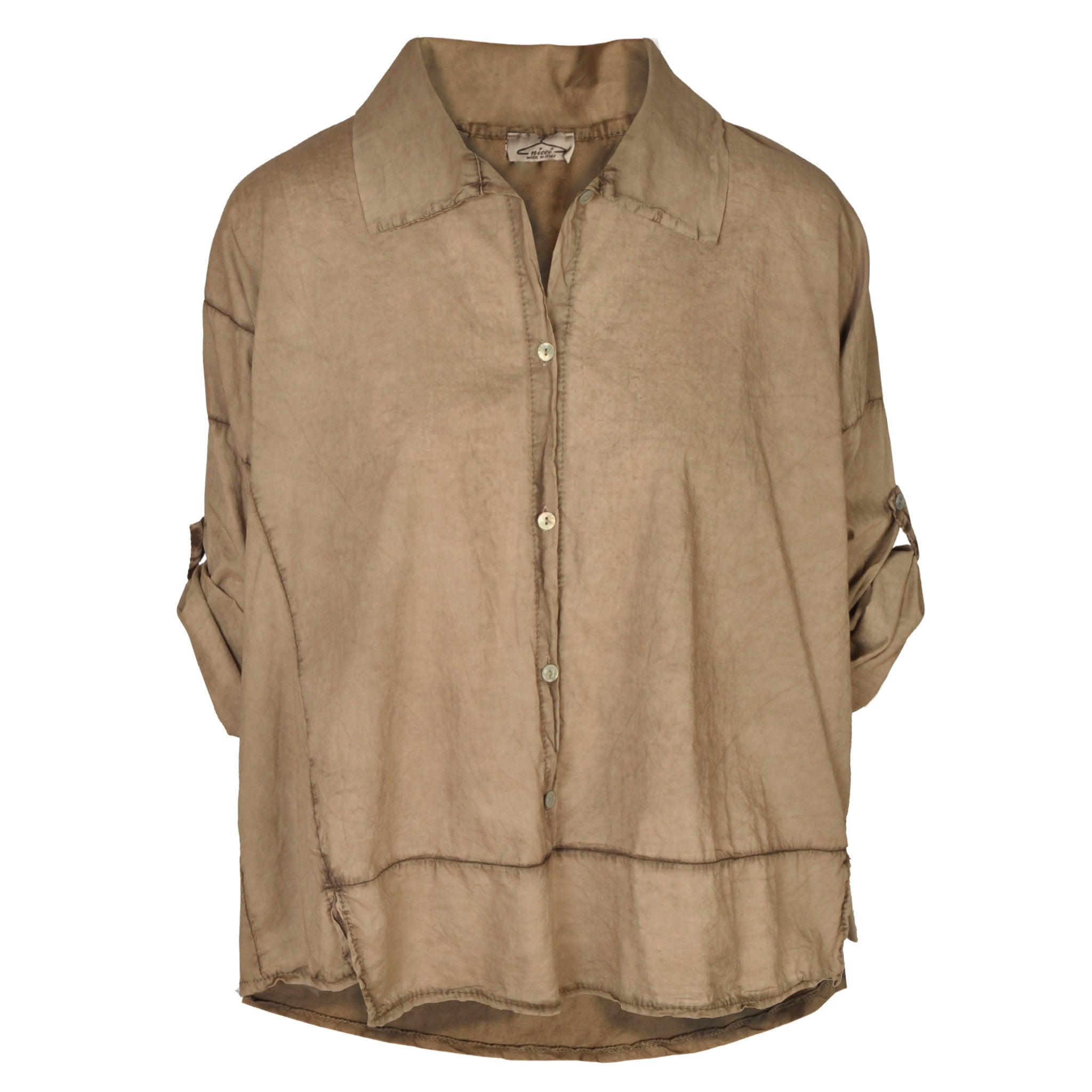 2-Textured washed boxy shirt